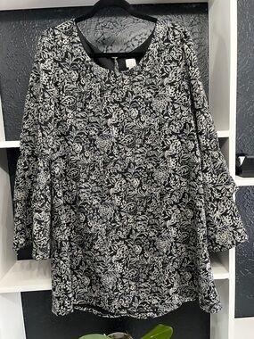 a new day Black & White Floral Mini Dress